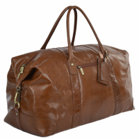 Ashwood Leather Chelsea Veg Tan Harold Large Travel Holdall - Chestnut